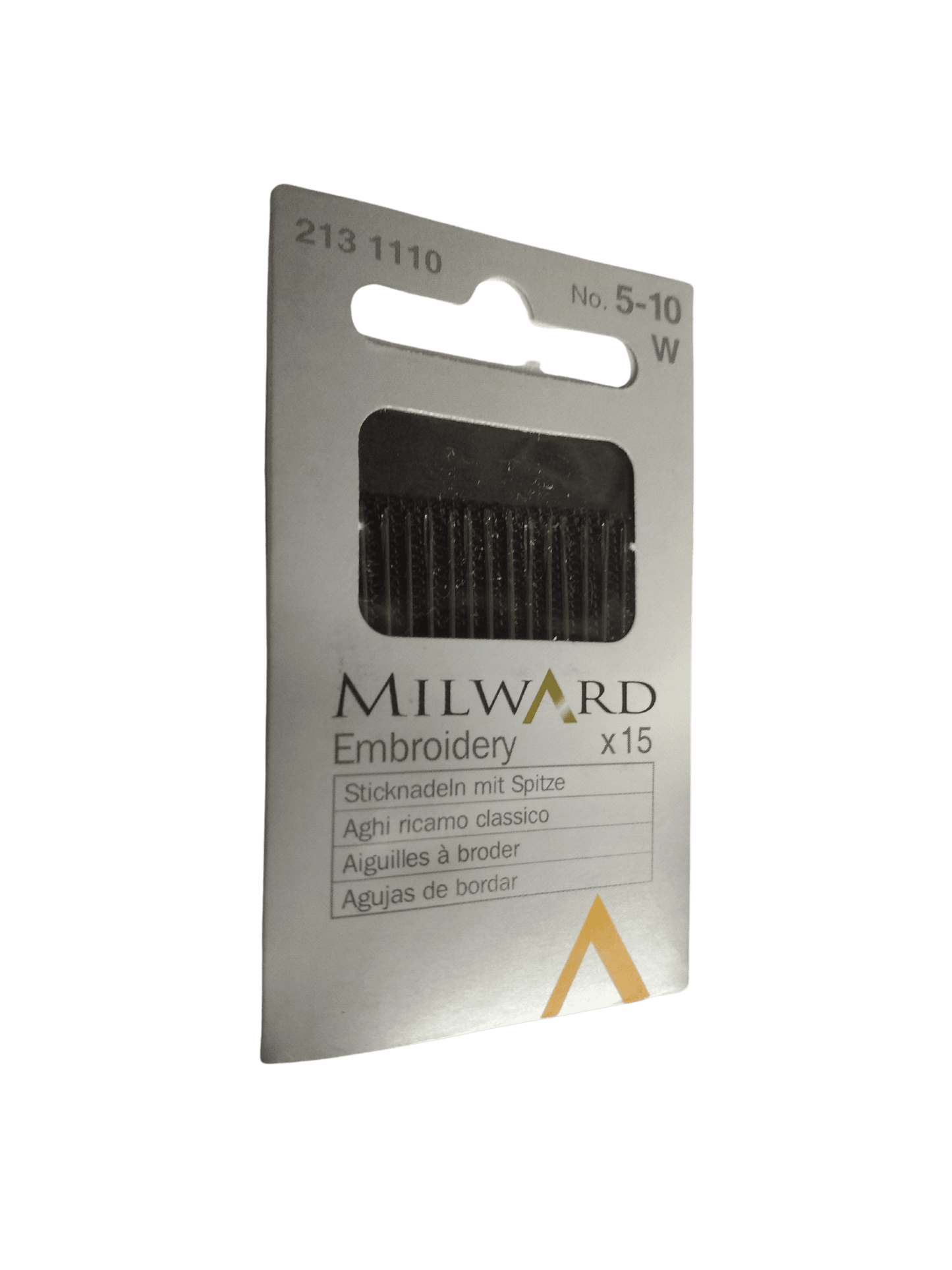 Aghi Cucito Misti Ricamo Classico Cruna Lunga Acciaio Milward Cartina