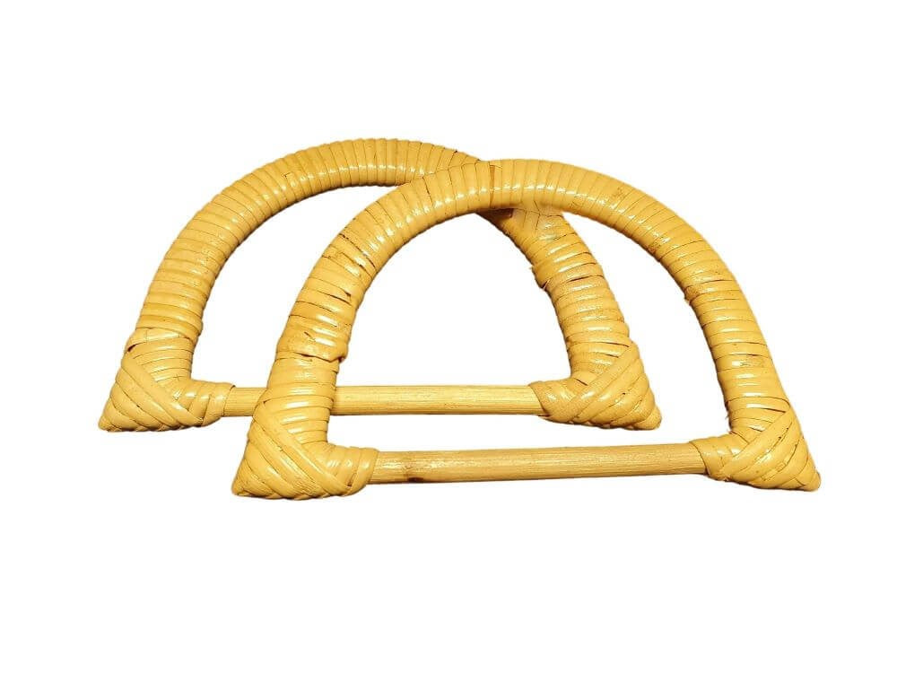 Coppia Manici Semicircolari in Bamboo da 15x10,5 cm per Borse