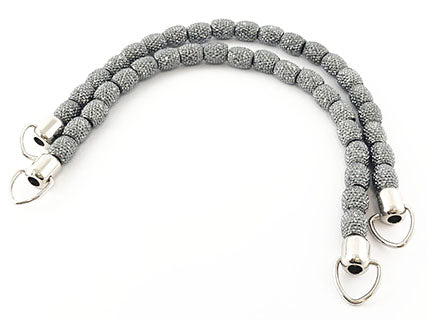 Tre Sfere Manici Strass per Borsa con Anelli di Fissaggio Nickel per Fai da Te