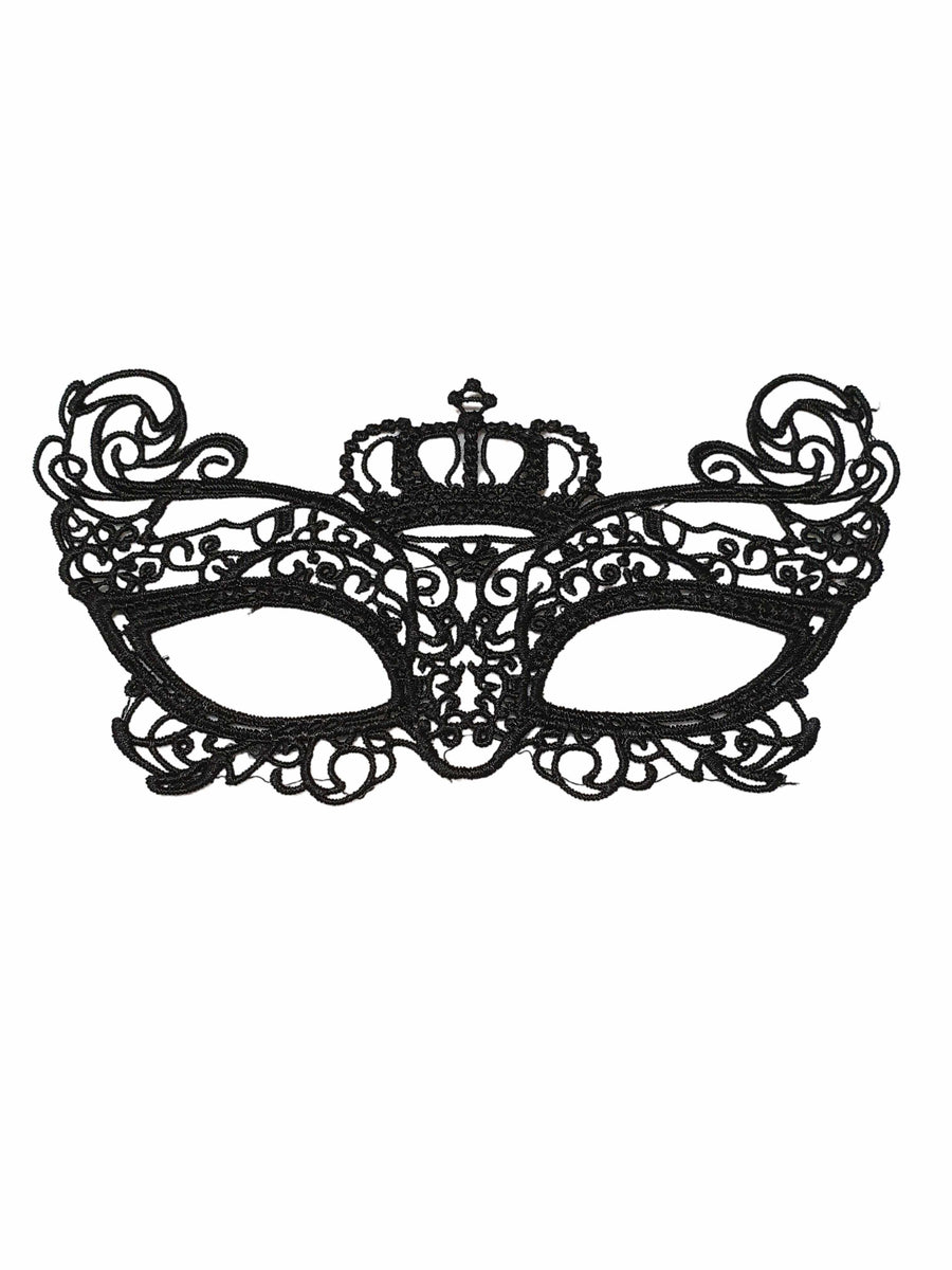 Maschera Farfalla In Pizzo Nero - Mascherina Sexy Con Laccetto In Raso, Misura Unica - Foto 4