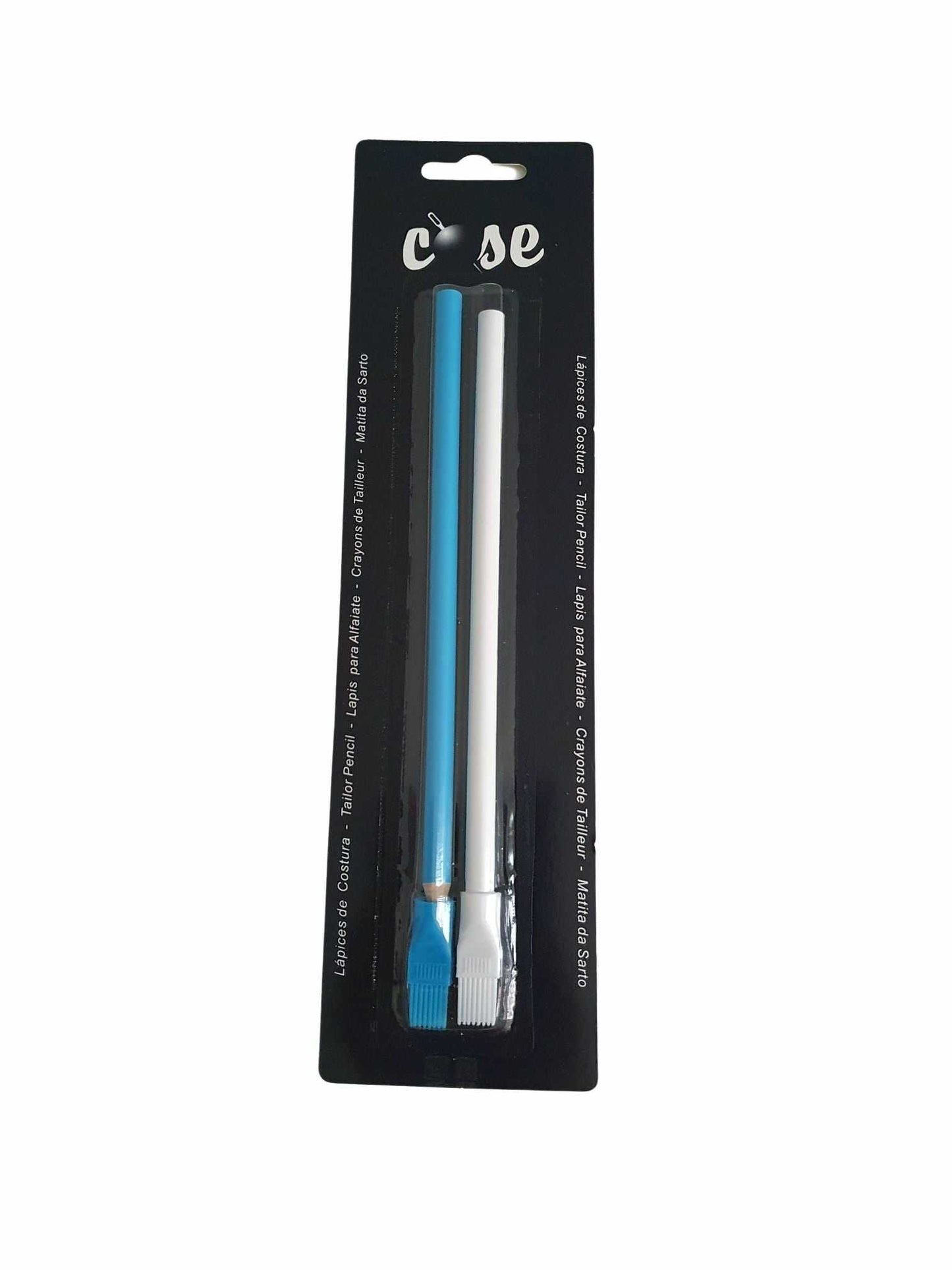 Matite per sarto 2 pezzi (1 bianca 1 azzurra) per marcare tessuti e gomma