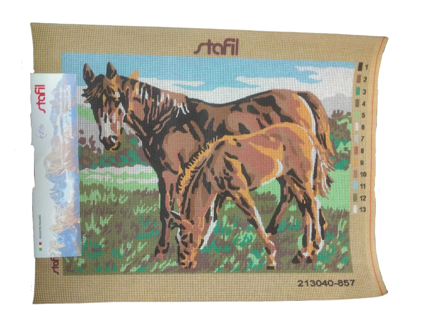 Kit Quadretti Mezzo Punto Cavalli 30 x 40 cm Ricamo Punto Croce