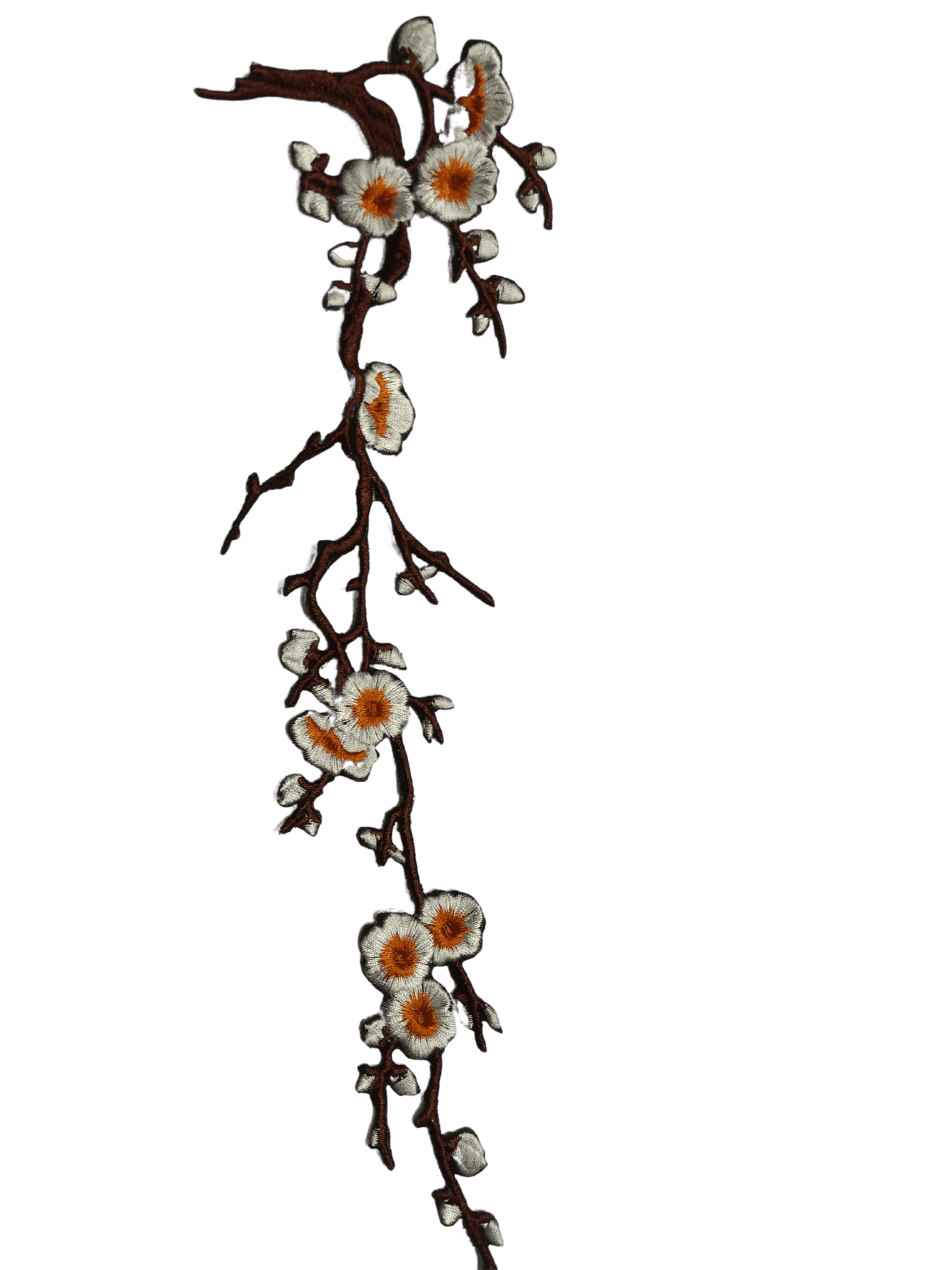 Applicazione Termoadesiva Ricamata Fiori Pesco Patch Cose