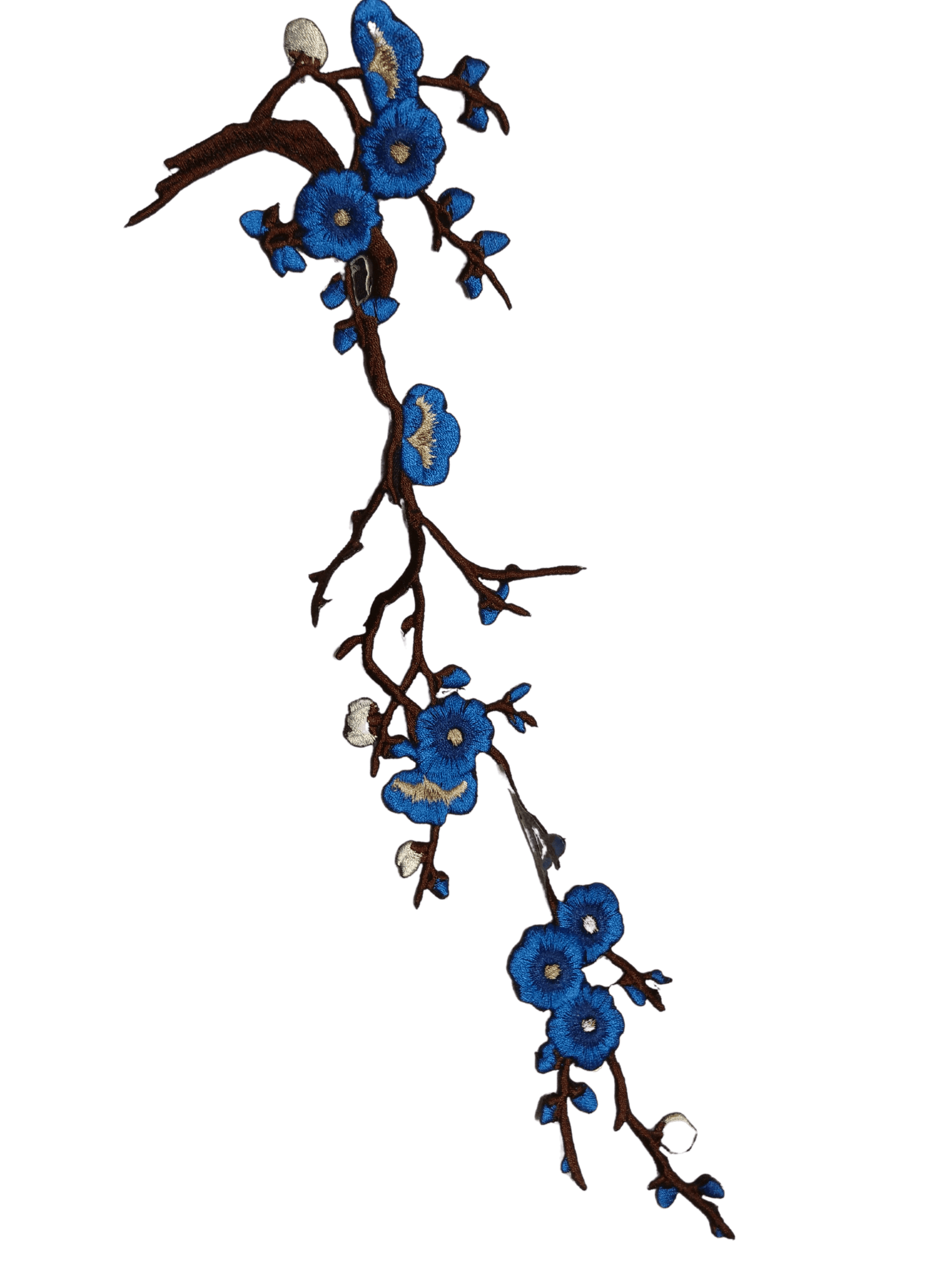 Applicazione Termoadesiva Ricamata Fiori Pesco Patch Cose