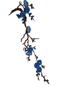 Applicazione Termoadesiva Ricamata Fiori Pesco Patch Cose