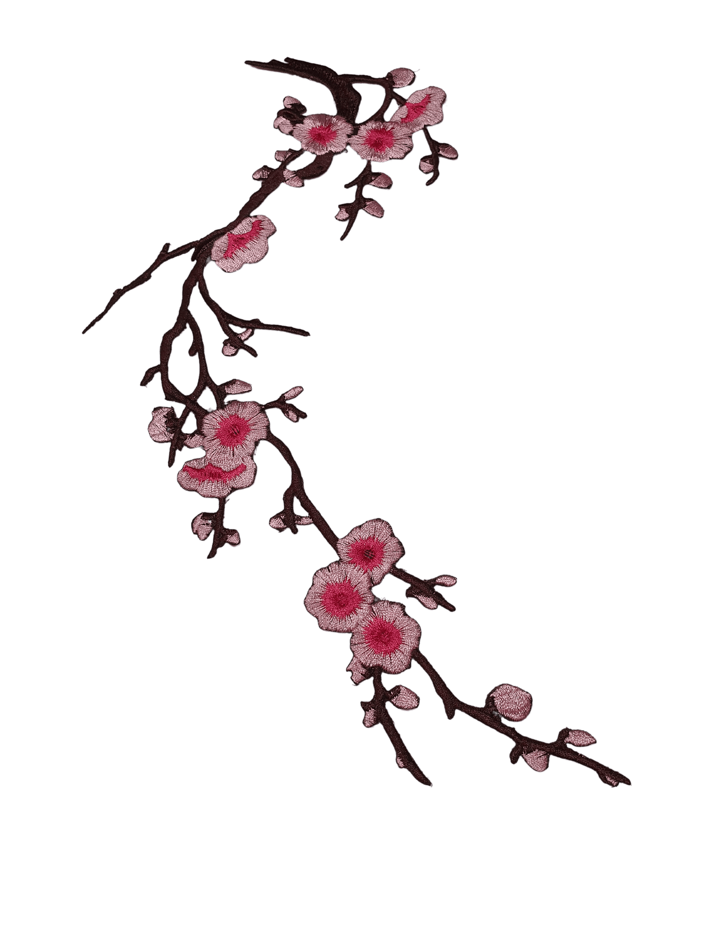 Applicazione Termoadesiva Ricamata Fiori Pesco Patch Cose