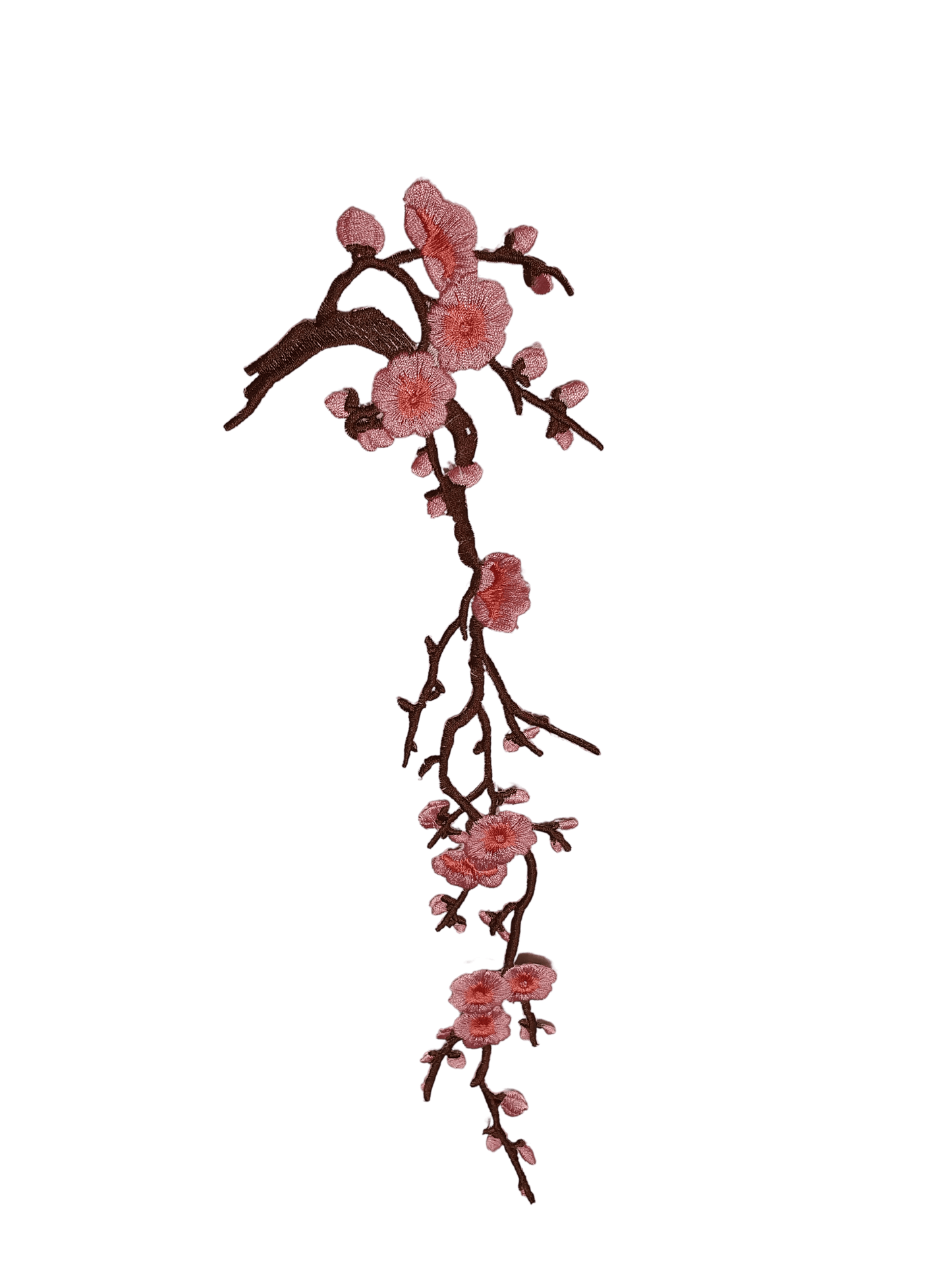 Applicazione Termoadesiva Ricamata Fiori Pesco Patch Cose