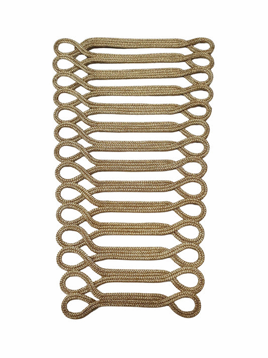 Applicazione Soutache Intrecciata Dorata da Cucire Cose Patch