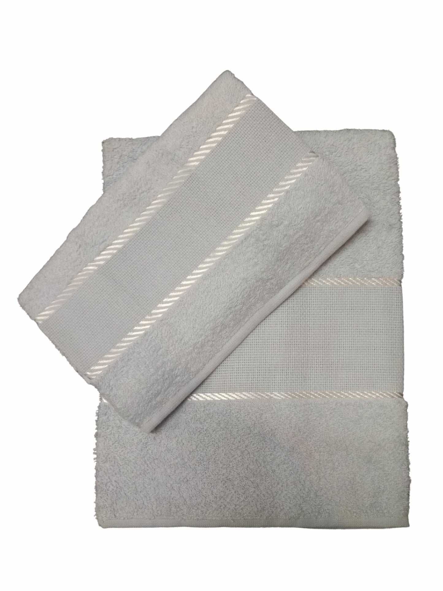 Asciugamani Bagno Coppia Ricamo Asciugamano e Ospite Spugna Tela Aida