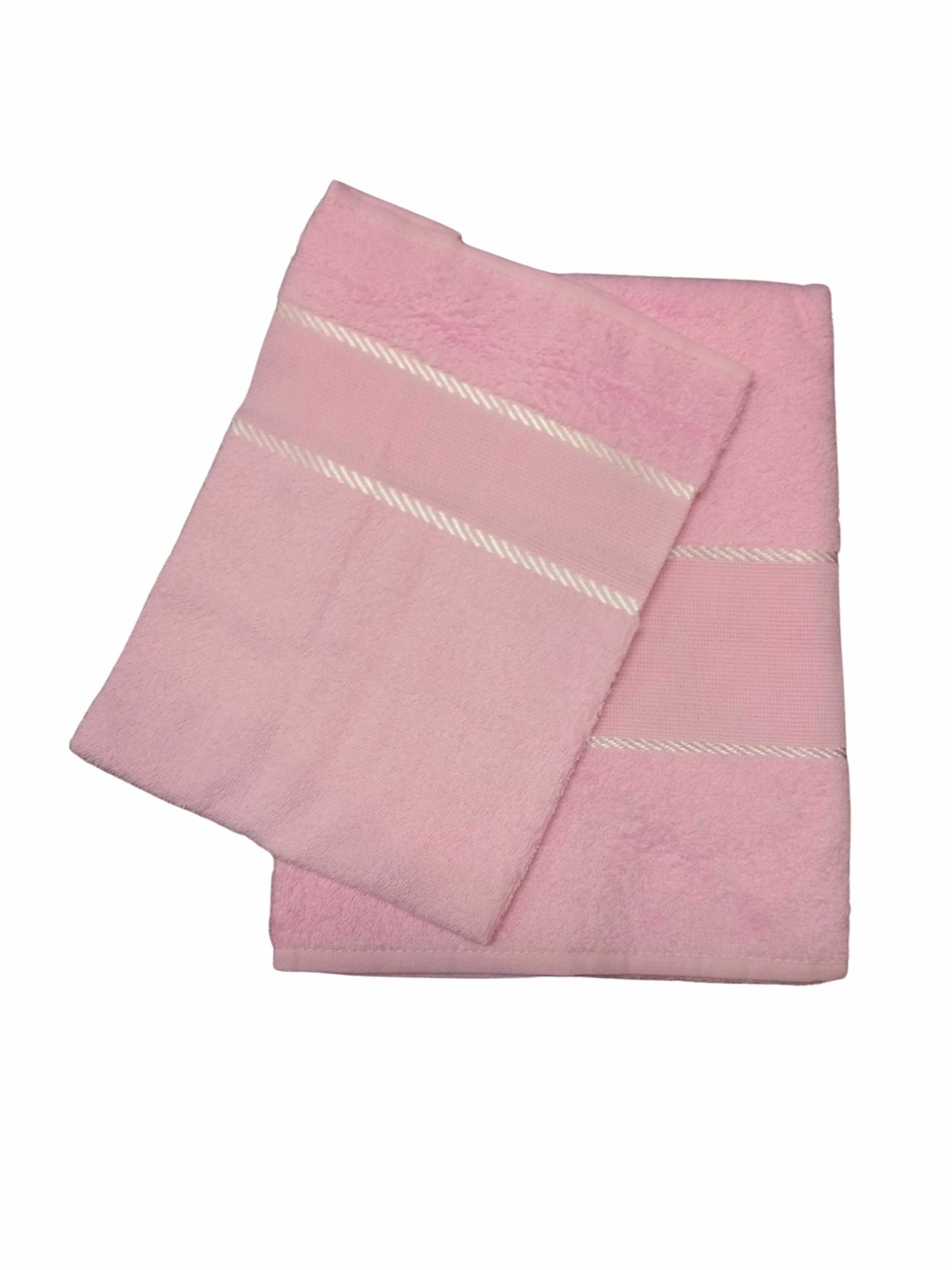 Asciugamani Bagno Coppia Ricamo Asciugamano e Ospite Spugna Tela Aida