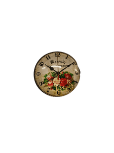 Bottoni Decorativi in Resina con Disegno Orologio e Fiori Bottone