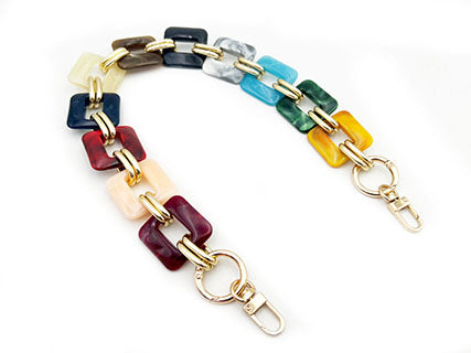 Manico Catena in Resina Multicolor con Anelli Apribili in Metallo