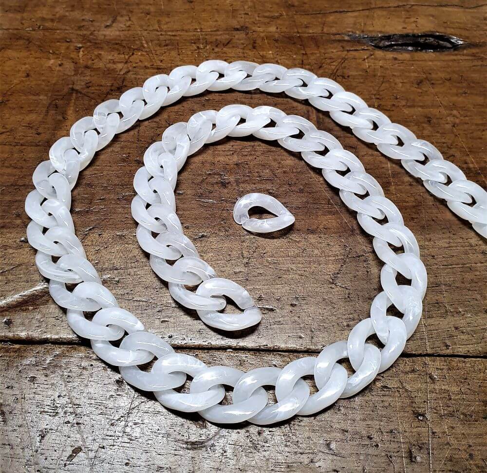 1 Metro Catena in Resina Lucida Sfumata, Tracolla per Borse Hand Made 12 Colori