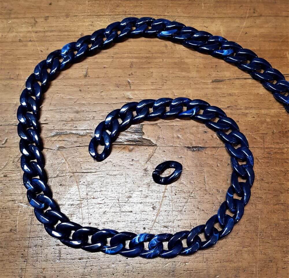 1 Metro Catena in Resina Lucida Sfumata, Tracolla per Borse Hand Made 12 Colori