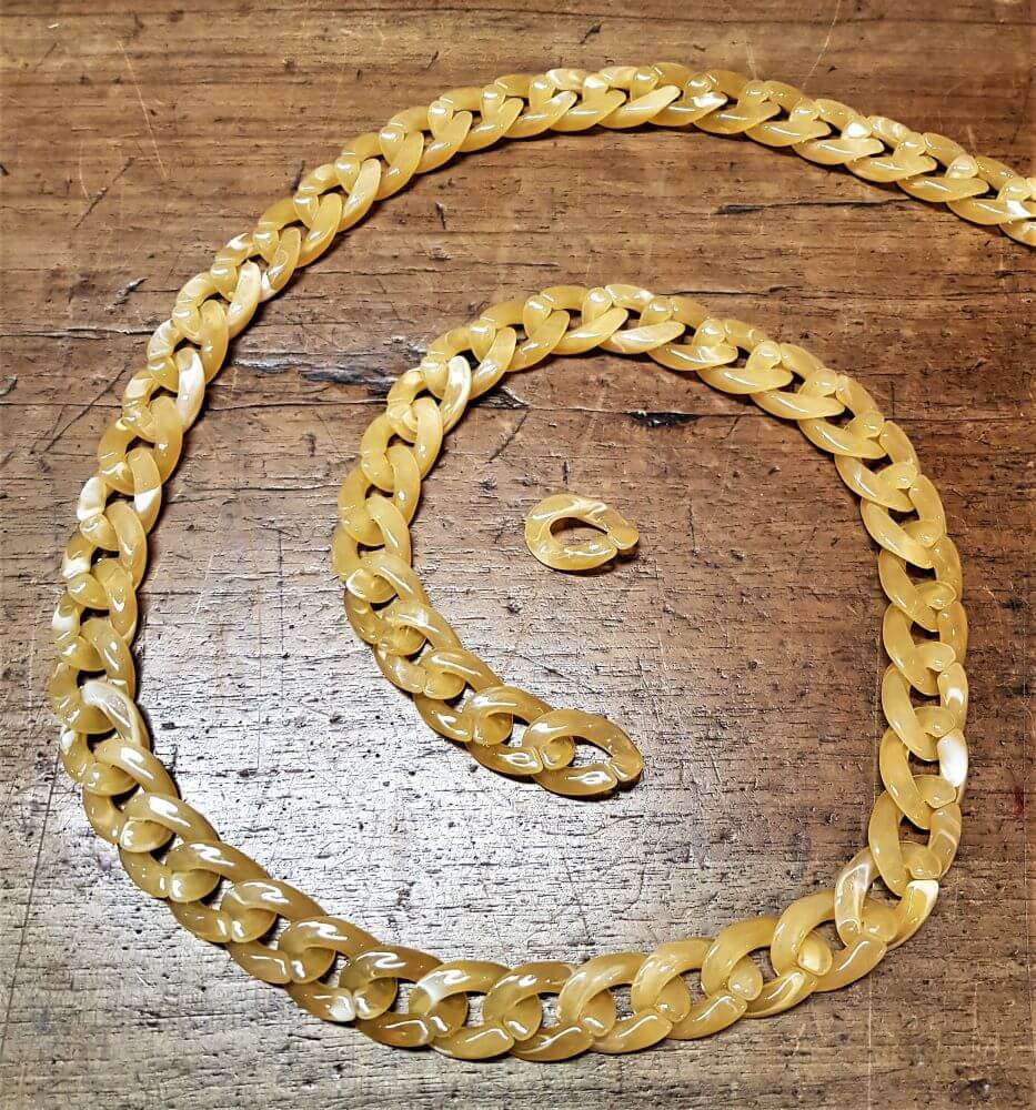 1 Metro Catena in Resina Lucida Sfumata, Tracolla per Borse Hand Made 12 Colori