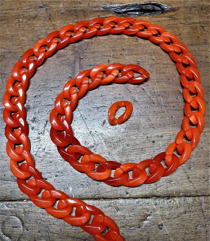 1 Metro Catena in Resina Lucida Sfumata, Tracolla per Borse Hand Made 12 Colori