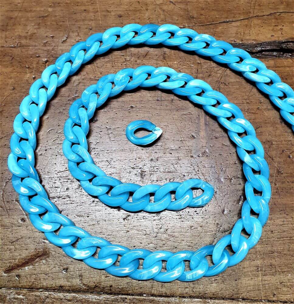 1 Metro Catena in Resina Lucida Sfumata, Tracolla per Borse Hand Made 12 Colori