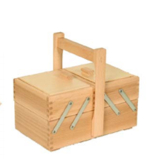 Cestino Portalavoro Legno Scaletta Due Livelli Stafil Ricamo Cucito