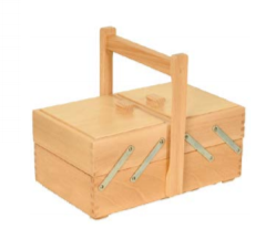 Cestino Portalavoro Legno Scaletta Due Livelli Stafil Ricamo Cucito