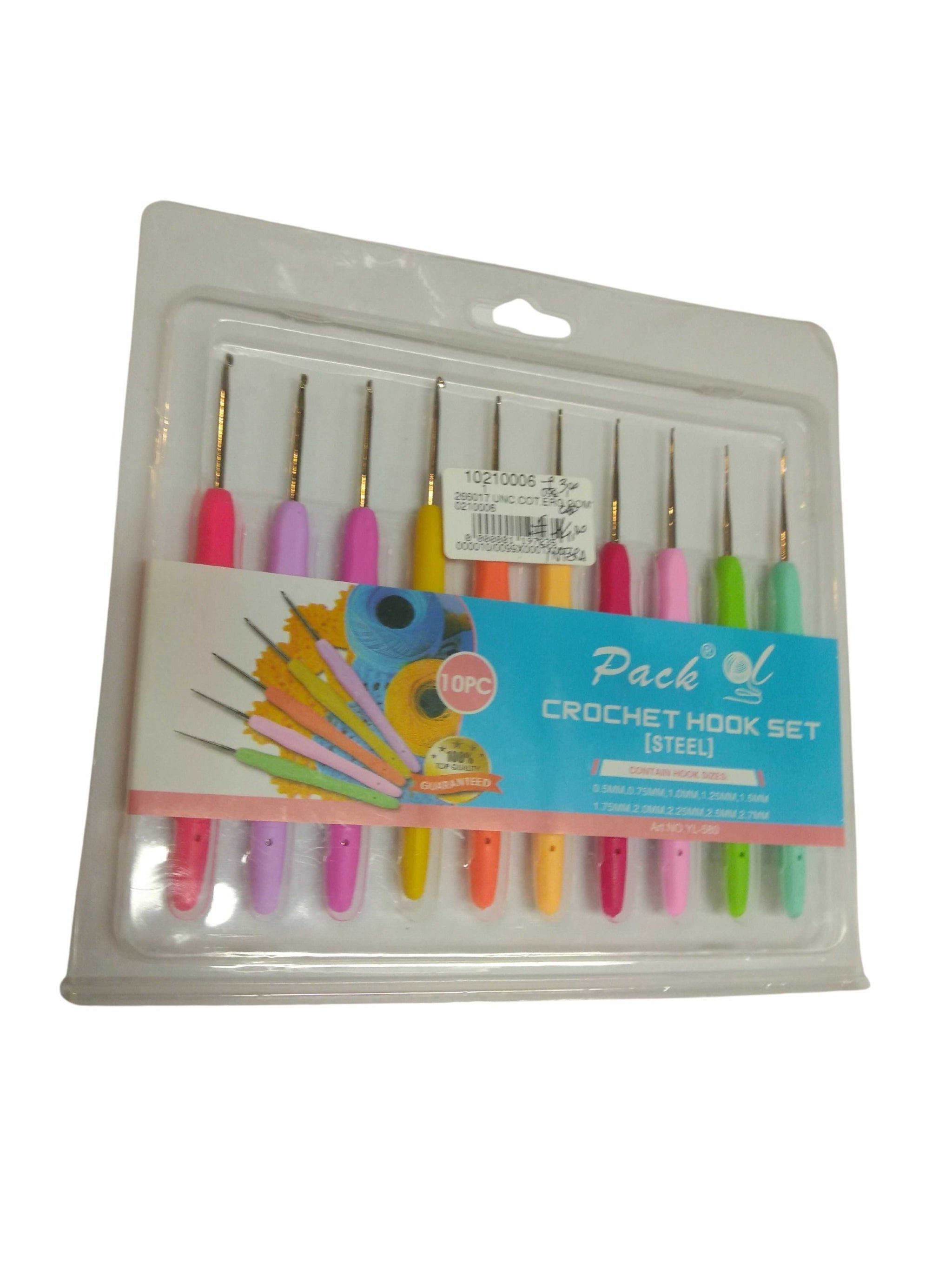 Set Da 10 Uncinetti Professionali Con Manico In Bambù - Aghi Da Cucito E Ricamo, Teste Da 0.5mm A 3.0mm - 4