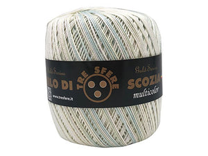 6 Gomitoli Filato di Cotone Filo di Scozia Multicolor, Uncinetto n°5, Confezione da 480gr, 12 Colori