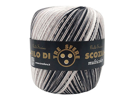 6 Gomitoli Filato di Cotone Filo di Scozia Multicolor, Uncinetto n°5, Confezione da 480gr, 12 Colori