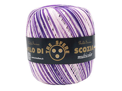 6 Gomitoli Filato di Cotone Filo di Scozia Multicolor, Uncinetto n°5, Confezione da 480gr, 12 Colori