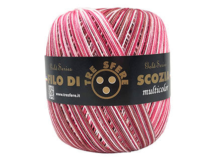 6 Gomitoli Filato di Cotone Filo di Scozia Multicolor, Uncinetto n°5, Confezione da 480gr, 12 Colori