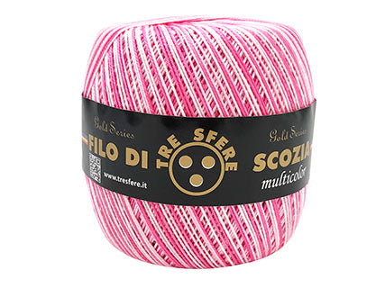 6 Gomitoli Filato di Cotone Filo di Scozia Multicolor, Uncinetto n°5, Confezione da 480gr, 12 Colori