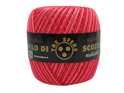 6 Gomitoli Filato di Cotone Filo di Scozia Multicolor, Uncinetto n°5, Confezione da 480gr, 12 Colori