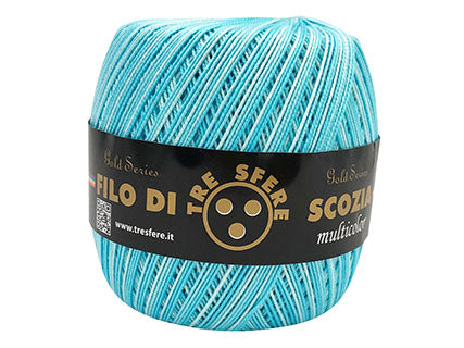 6 Gomitoli Filato di Cotone Filo di Scozia Multicolor, Uncinetto n°5, Confezione da 480gr, 12 Colori