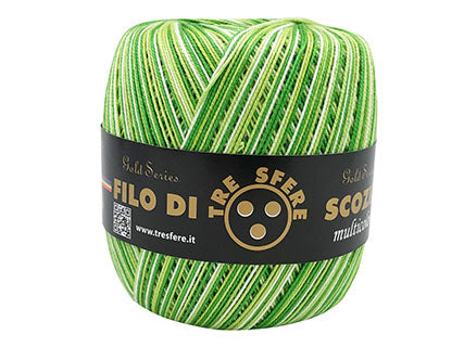 6 Gomitoli Filato di Cotone Filo di Scozia Multicolor, Uncinetto n°5, Confezione da 480gr, 12 Colori