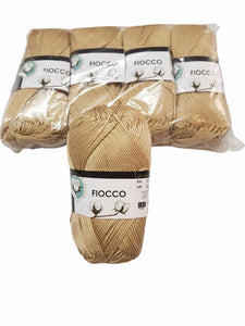 5 gomitoli Filato di Cotone Fiocco Naturale 100% TreSfere in Confezione da 250gr.