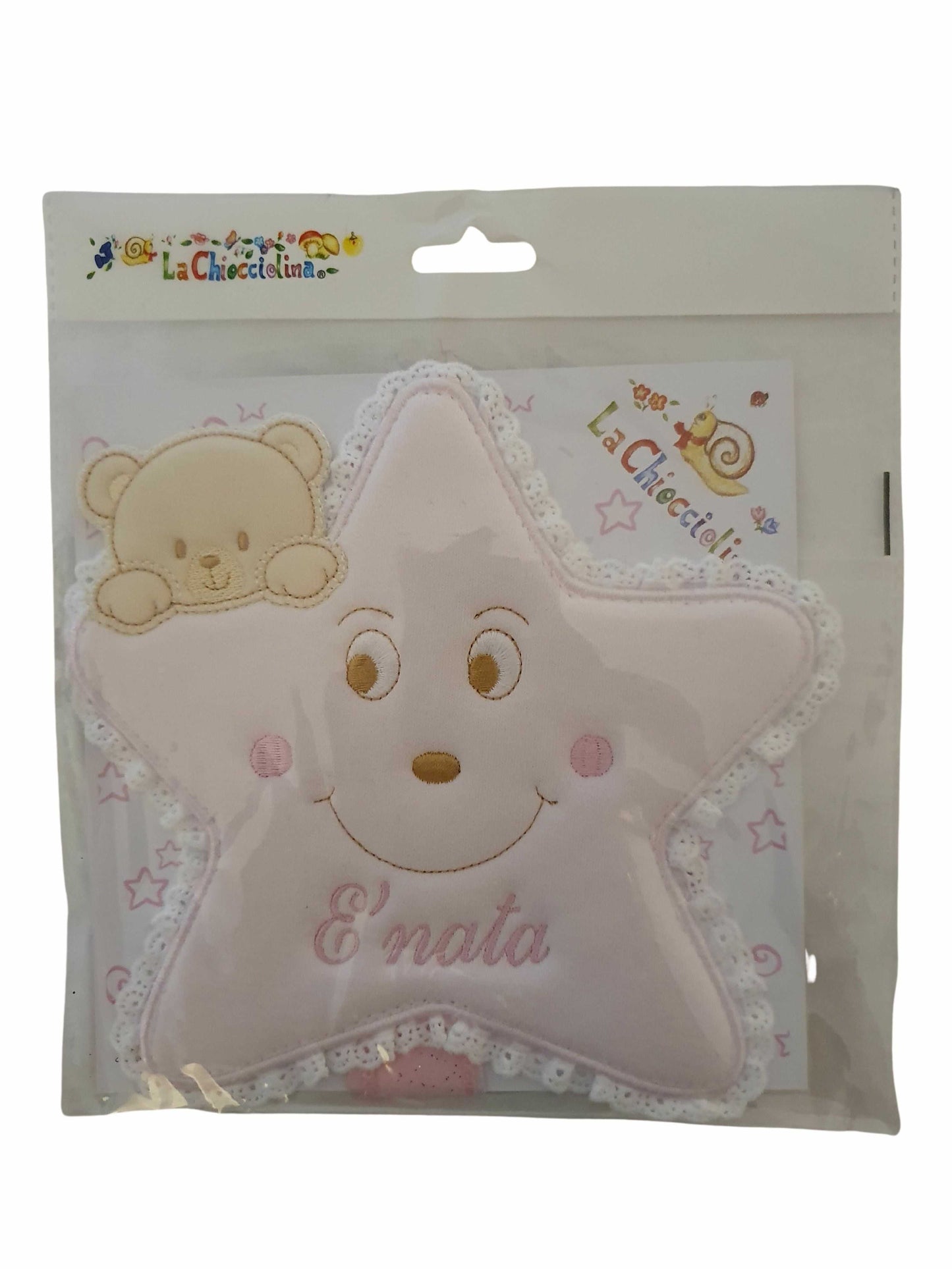 Coccarda Fiocco Nascita No Ricamo Cartellino per Scrivere Nome Neonato