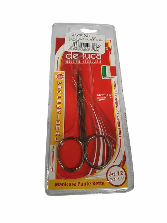 Forbici da ricamo e manicure De Luca mis. 3,5" punte rette acciaio temperato