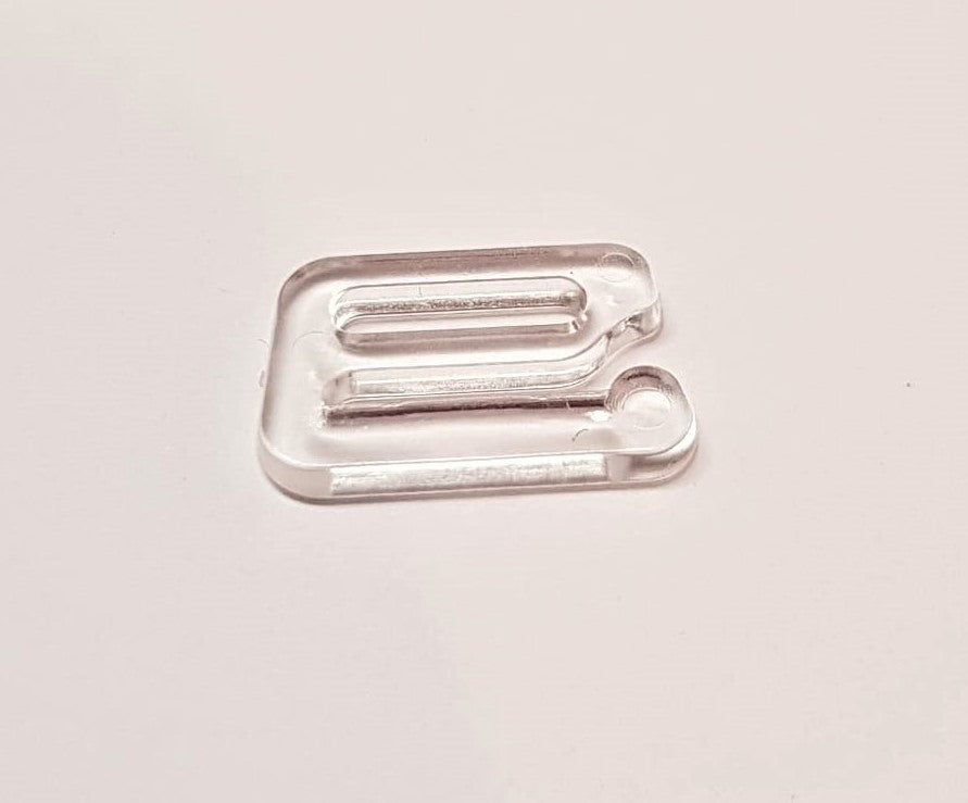 Confezione 24 Pezzi Ganci Corsetteria Marbet Aperti in Plastica Reggiseno o Costume Trasparente 11mm