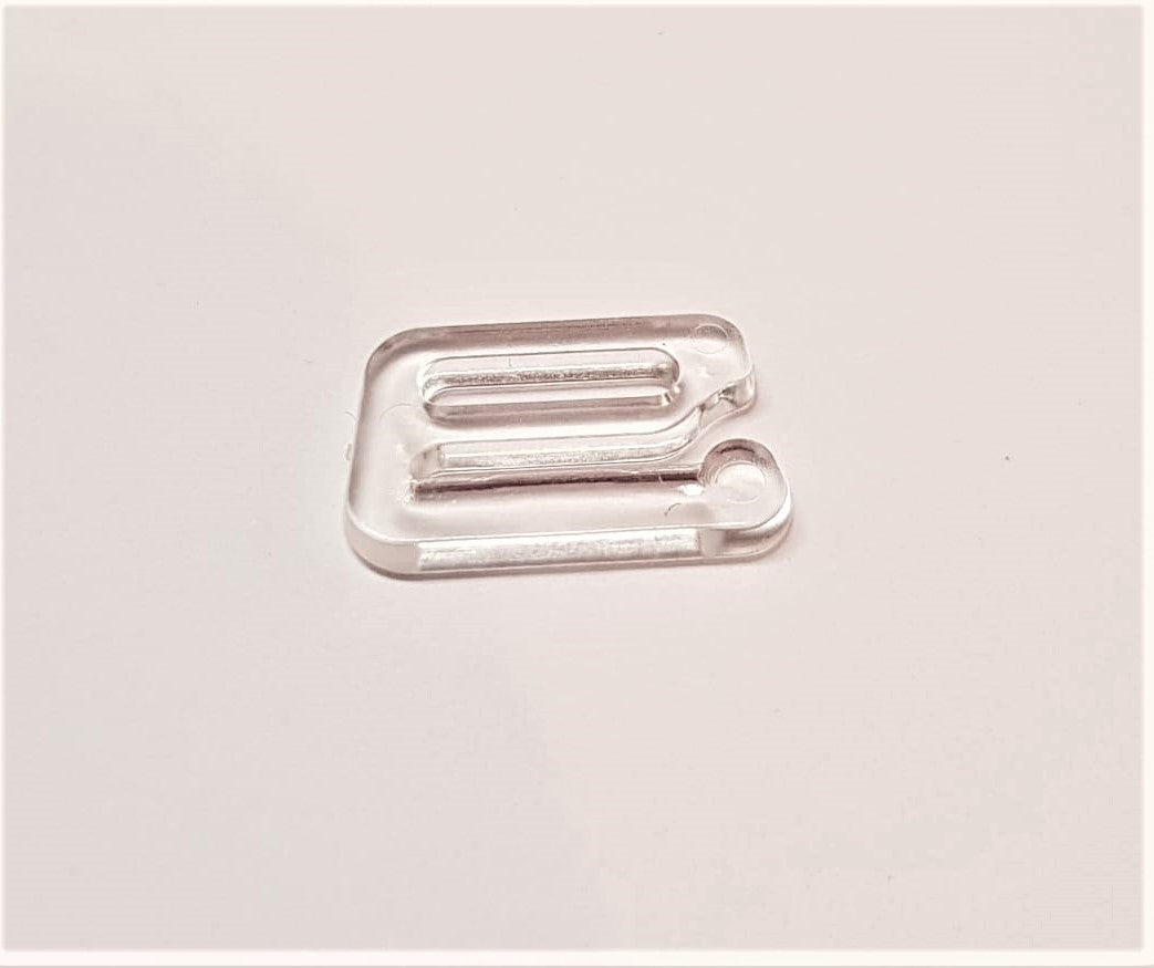 Confezione 24 Pezzi Ganci Corsetteria Marbet Aperti Plastica per Reggiseno o Costume Trasparente 9mm