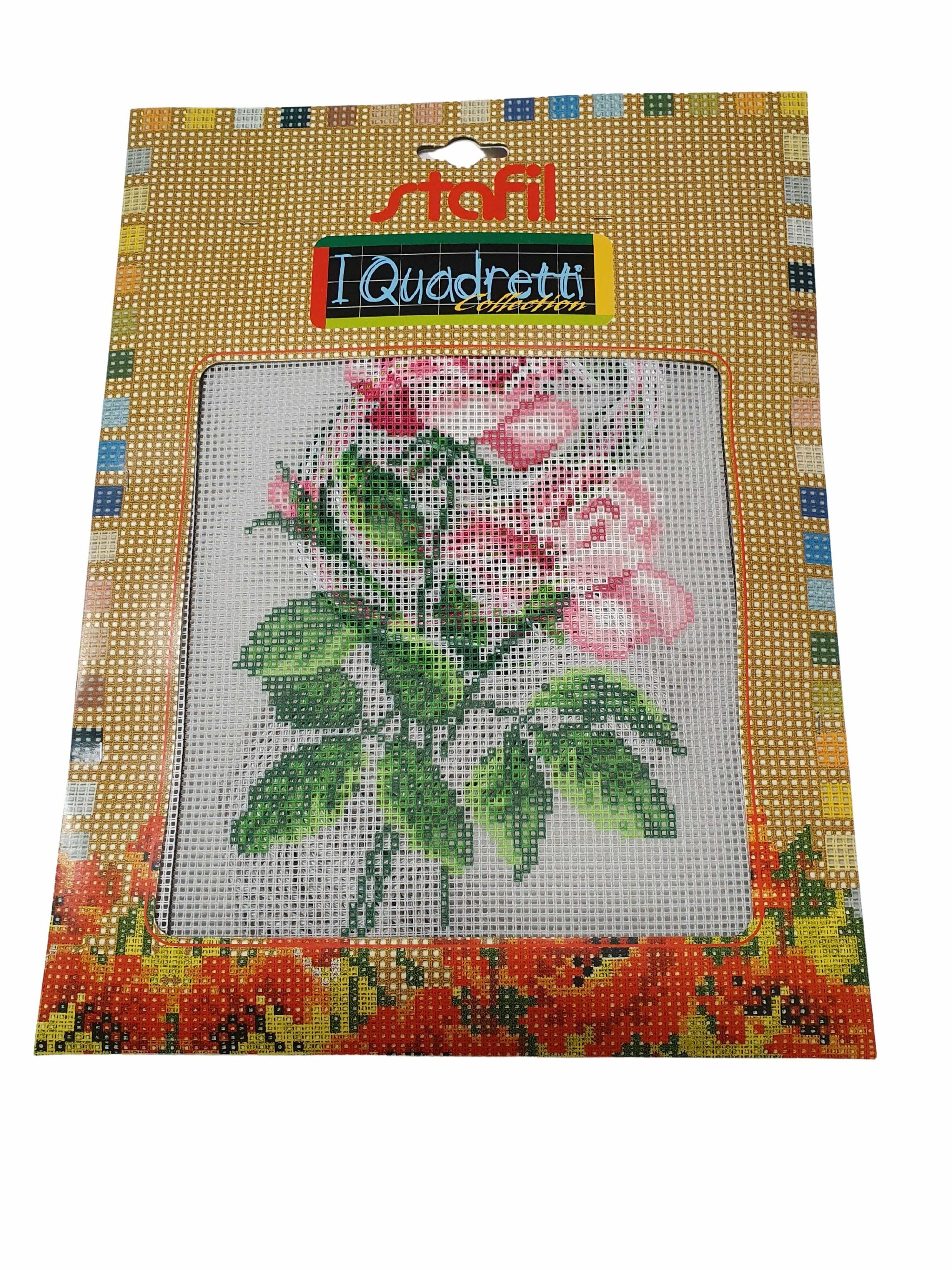 Kit Ricamo Mezzo Punto con filati cotone lanato, marca Stafil