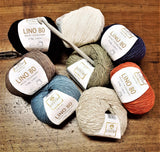 Filato Naturale in Lino e Cotone Egiziano, Confezione da 4 Gomitoli 8 Colori