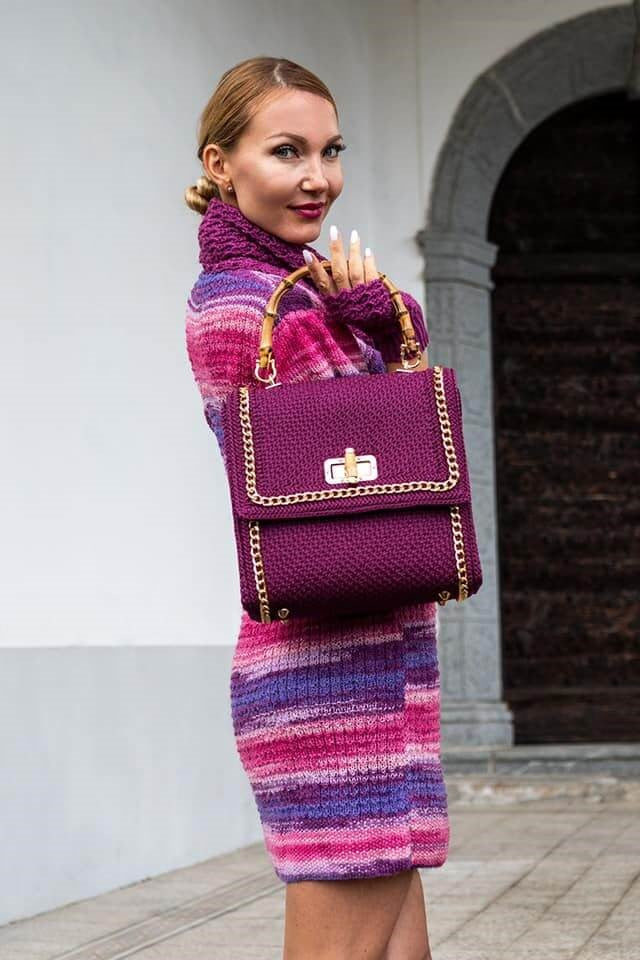 Coppia Manici in Bamboo con Anelli Argento da 20x16cm per Borse e Pochette