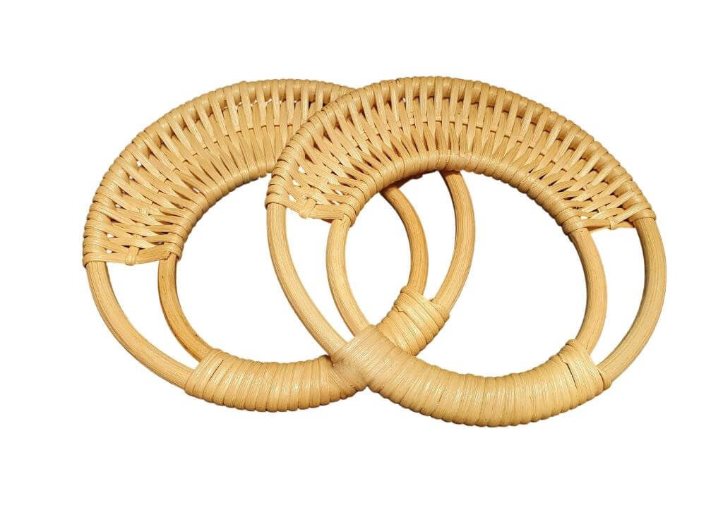 Coppia Manici in Bamboo Rotondi 17cm di Diametro per Borse e Pochette