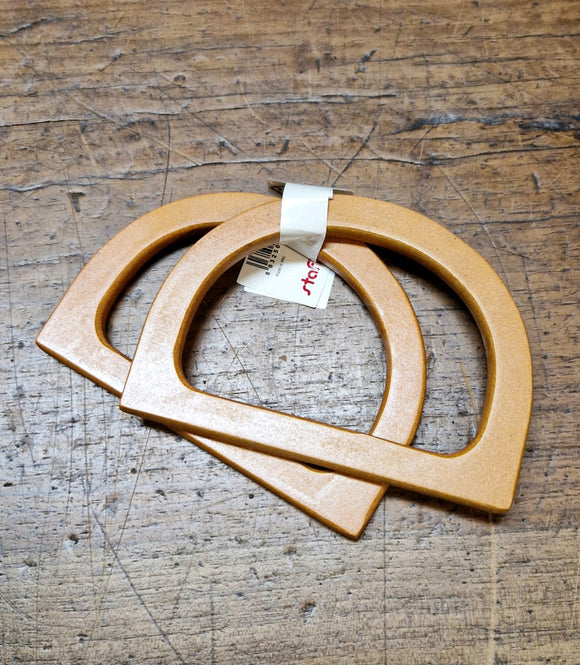 Manici in Legno per Borsa Hand Made da Portare a Mano, 1 Coppia, 12cm x 8,5cm x 0,9cm