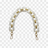 Catena in Resina Colorata a Maglia Quadrata con Moschettoni in Metallo Oro, 48 cm, 1 Pezzo
