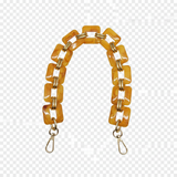 Catena in Resina Colorata a Maglia Quadrata con Moschettoni in Metallo Oro, 48 cm, 1 Pezzo