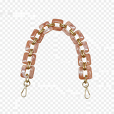 Catena in Resina Colorata a Maglia Quadrata con Moschettoni in Metallo Oro, 48 cm, 1 Pezzo