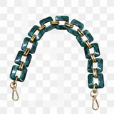 Catena in Resina Colorata a Maglia Quadrata con Moschettoni in Metallo Oro, 48 cm, 1 Pezzo