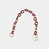 Catena in Resina Colorata a Maglia Ovale con Anelli Apribili in Metallo Oro, 42 cm, 1 Pezzo