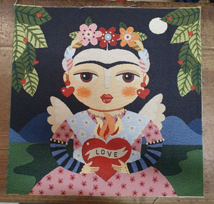 Pannello Fantasia Frida Khalo in Gobelin per Realizzare Cuscini e Borse Hand Made Misura 47x47cm