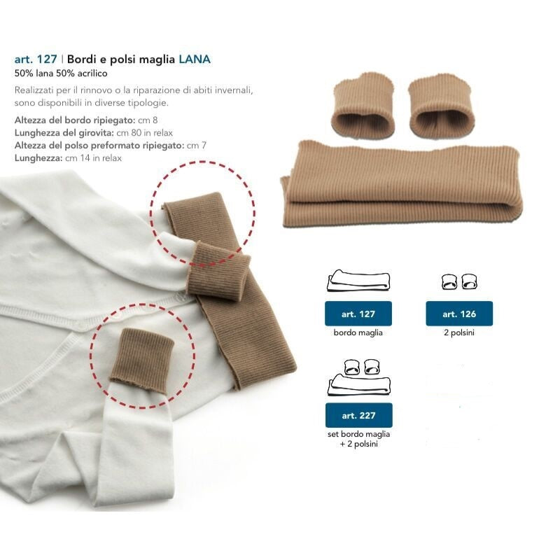 Polsi in Maglia Marbet articolo 126 Riparazioni Felpe Giacche e Giubbotti
