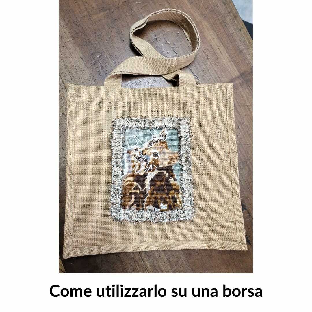 Kit Quadretti Mezzo Punto Cavalli 30 x 40 cm Ricamo Punto Croce